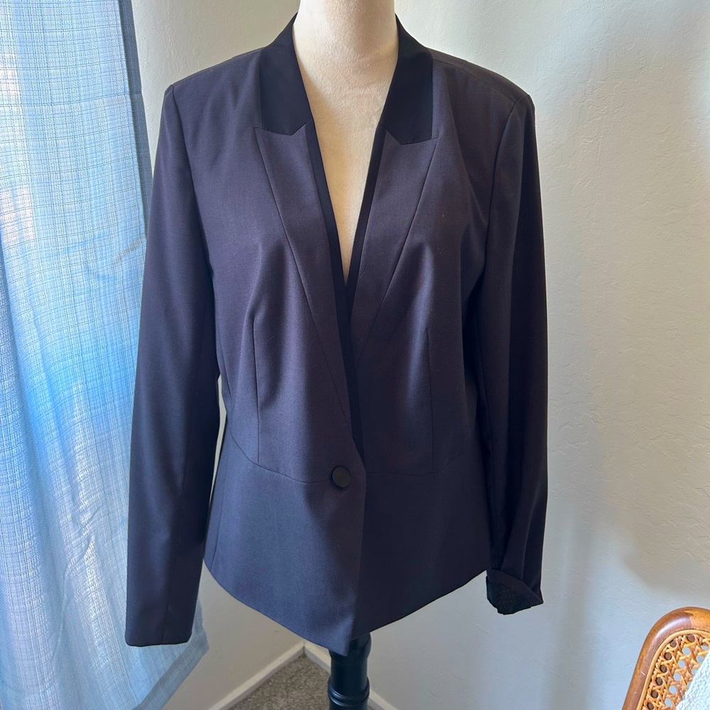 Banana Republic Cocktail Tuxedo Jacket, Charcoal Grey, Size 14